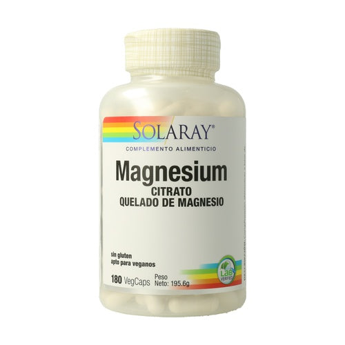 Solaray Magnesio (Citrato quelado de magnesio) 180 vegicaps