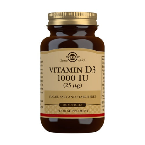 Vitamina D3 1000 UI (25 µg) 100 cápsulas