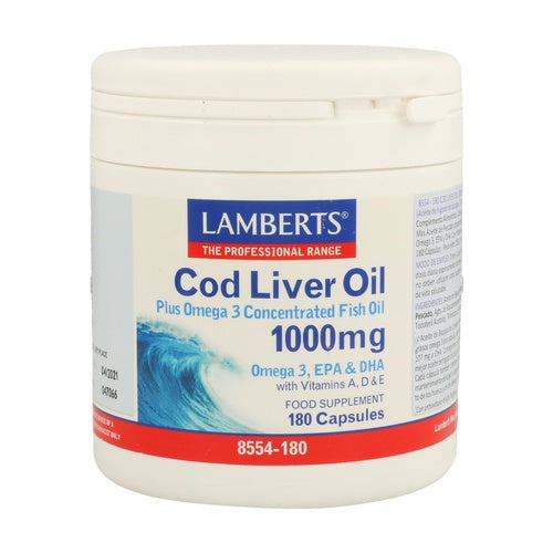 Lamberts Aceite de hígado de bacalao 1000 mg 180 cápsulas