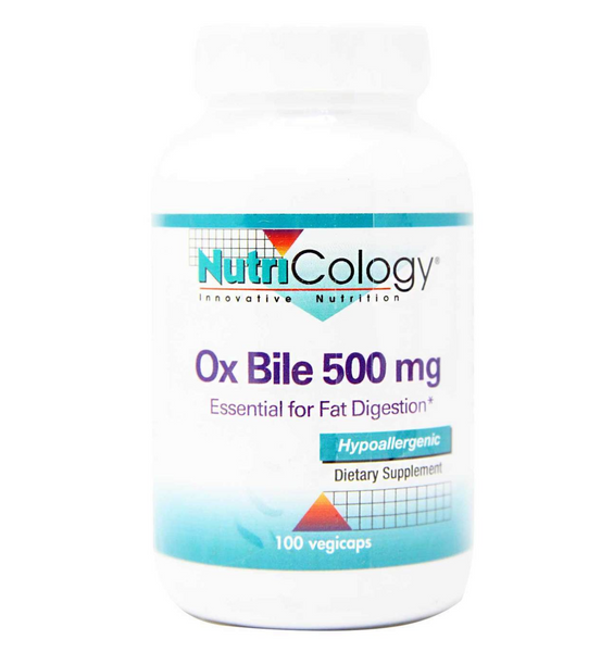 Nutricology Ox Bile 500 mg 100 Cápsulas