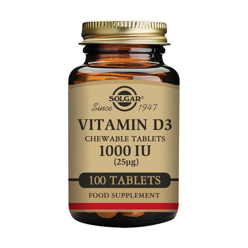 Vitamina D3 1000 UI  100 tabletas masticables